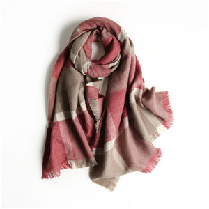 Wholesale color plaid tassel cotton scarf
