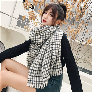 Wholesale houndstooth tassel cashmere scarf
