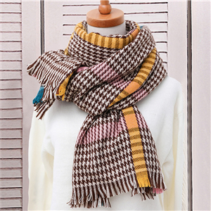 Wholesale houndstooth tassel cashmere scarf