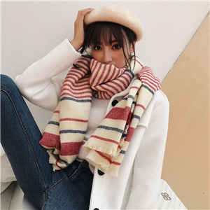 Wholesale striped tassel cashmere scarf