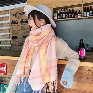 Wholesale plaid tassel cashmere cheap scarf