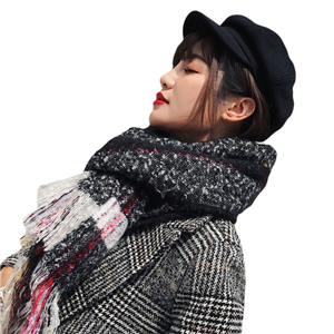 Wholesale striped plaid wool cashmere cheap scarf