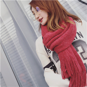Wholesale solid color wool tassel scarf