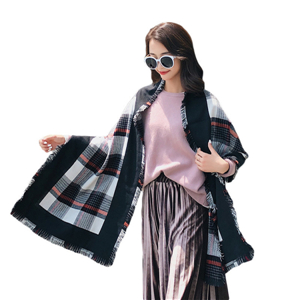 Plaid pattern split cashmere cheap scarf