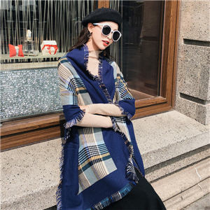 Plaid pattern split cashmere cheap scarf