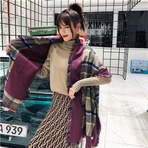 Plaid pattern split cashmere cheap scarf