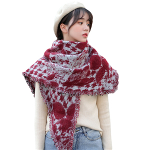 Wholesale printed tassel cashmere triangle scarf