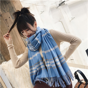 Wholesale plaid pattern tassel cashmere scarf