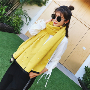 Solid color beaded cashmere scarf wholesale from China