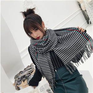 Wholesale cashmere thousand bird lattice tassel thickening scarf
