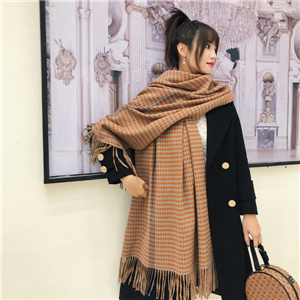 Wholesale cashmere thousand bird lattice tassel thickening scarf