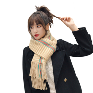Wholesale cashmere thousand bird lattice tassel thickening scarf