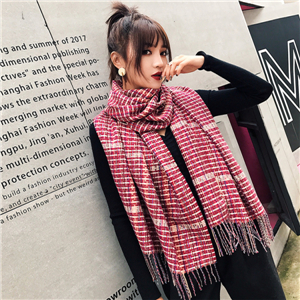 Wholesale plaid tassel cashmere scarf