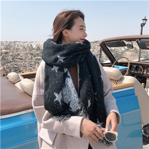 Star pattern tassel cashmere cheap scarf