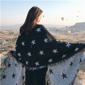 Star pattern tassel cashmere cheap scarf