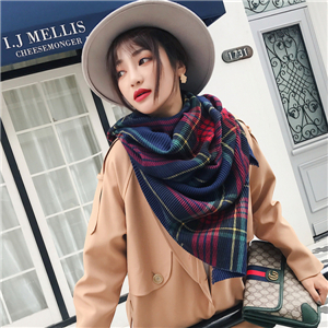 Colorful plaid fold cashmere cheap scarf