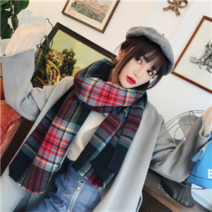 Colorful plaid fold cashmere cheap scarf