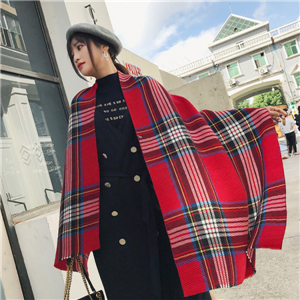Colorful plaid fold cashmere cheap scarf