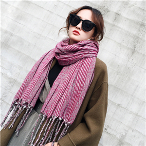 Wholesale striped wool tassel scarf