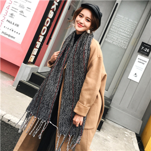 Wholesale striped wool tassel scarf