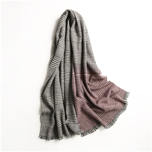 Wholesale gradient check tassel cashmere scarf