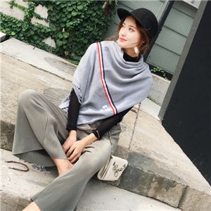 Wholesale solid color thick strips cashmere scarf
