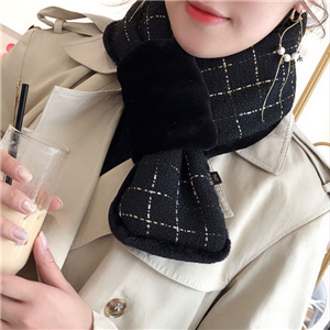 Rabbit hair cross plaid scarf cheap from China