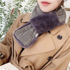 Rabbit hair cross plaid scarf cheap from China