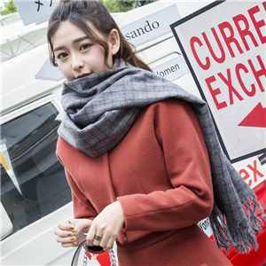 Wholesale color plaid tassel cashmere scarf