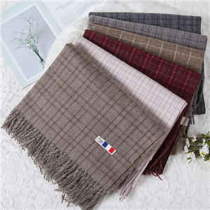Wholesale color plaid tassel cashmere scarf