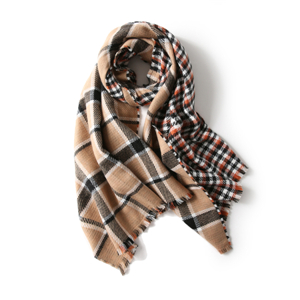 Wholesale plaid tassel cashmere scarf