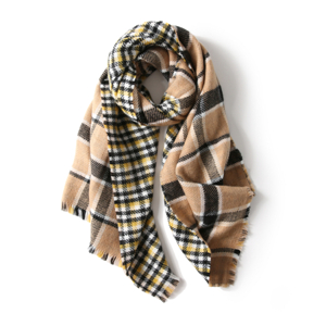 Wholesale plaid tassel cashmere scarf