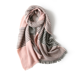 Wholesale color plaid tassel cashmere scarf