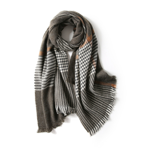 Wholesale color plaid tassel cashmere scarf