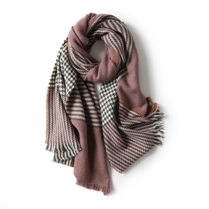 Wholesale color plaid tassel cashmere scarf