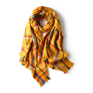 Wholesale color plaid tassel cashmere scarf