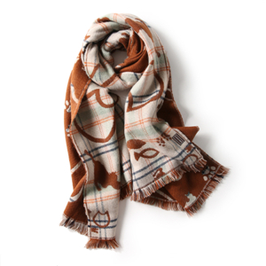 Wholesale cat print tassel cashmere scarf