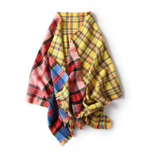 Colored plaid tassel cashmere scarf
