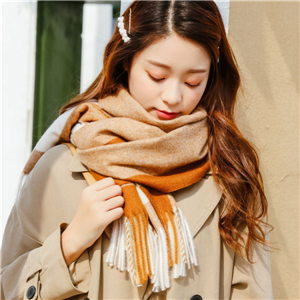 Wholesale plaid tassel cashmere scarf