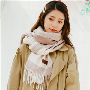 Wholesale plaid tassel cashmere scarf