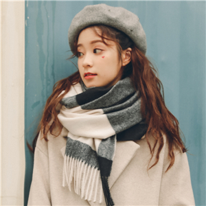 Wholesale plaid tassel cashmere scarf