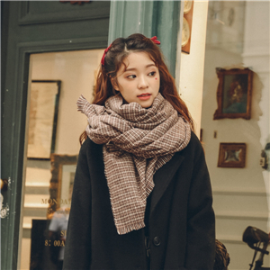 Plaid tassel cashmere cheap scarf