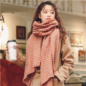 Plaid tassel cashmere cheap scarf