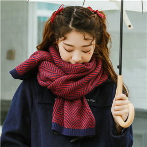 Solid color herringbone stitching thick cashmere cheap scarf
