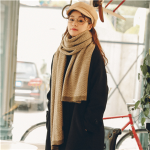 Solid color herringbone stitching thick cashmere cheap scarf