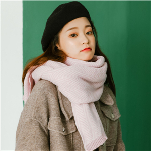 Solid color herringbone stitching thick cashmere cheap scarf
