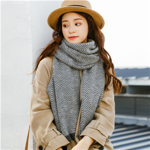 Solid color herringbone stitching thick cashmere cheap scarf