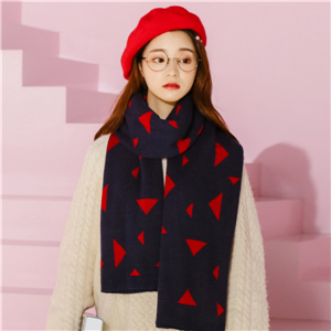Wholesale triangle pattern stitching wool scarf