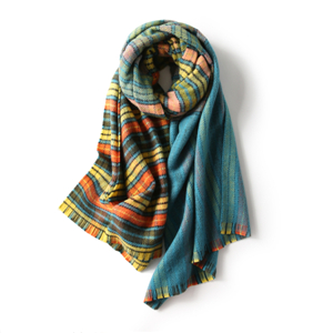 Wholesale color plaid cashmere scarf