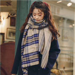 Wholesale color plaid cashmere scarf